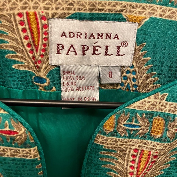 Adriana Papell 100% Silk Jacket 8 M - Picture 9 of 9